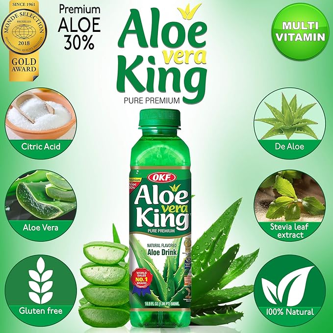 OKF Aloe Vera King Drink Original 16.9 Fluid Ounce (Pack of 12)