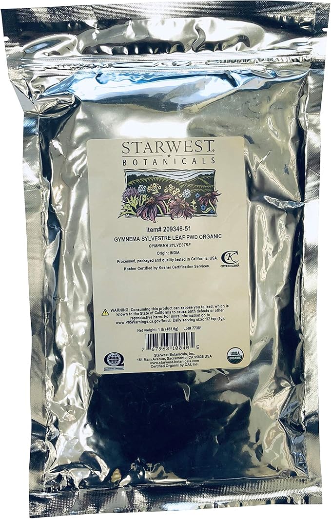 Starwest Botanicals Organic Gymnema Sylvestre Leaf Powder 1 Pound