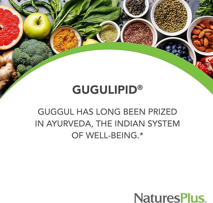 NaturesPlus Herbal Actives Gugulipid Extended Release- 1000 mg 2.5% Guggulsterones - 30 Vegan Tablets - Ayurvedic Botanical Supplement - Vegetarian Gluten-Free - 30 Servings