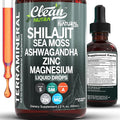 Clean Nutraceuticals Shilajit Liquid Drops with Sea Moss Ashwagandha Zinc Magnesium Liquid Vitamins for Women and Men - Terra Mineral