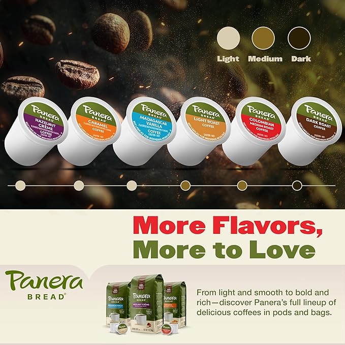 Panera Bread Colombian Coffee Cups 100% Arabica Medium Roast Smooth &amp Balanced with Brown Sugar Notes No Artificial Ingredients 60 Single Serve Pods (6 Packs of 10)