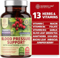 N1N Premium Blood Pressure Support with Hawthorn and Hibiscus [13 Potent Ingredients] Natural Supplement to Support Blood Flow Health 90 Caps