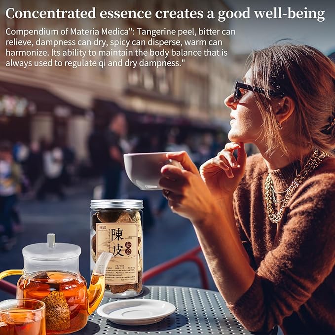 Hee Creek Dried Tangerine Peel 2.12oz/60g Matured Mandarin Peel Chen Pi Dried Citrus Peel Xinhui Tangerine Orange Peel Sulfur Free No Additives 新会陈皮