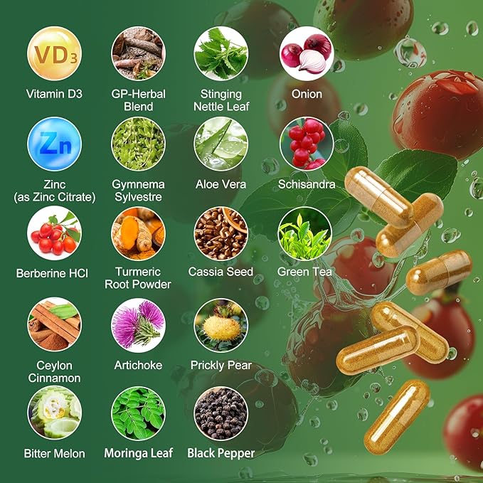 GREENPEOPLE Berberine Supplement with Ceylon Cinnamon - Berberine 1500mg Activates AMPK &amp GLP-1 Berberine HCL Capsules with Bitter Melon/Artichoke Extracts &amp Natural Herbs for Immune Support 9