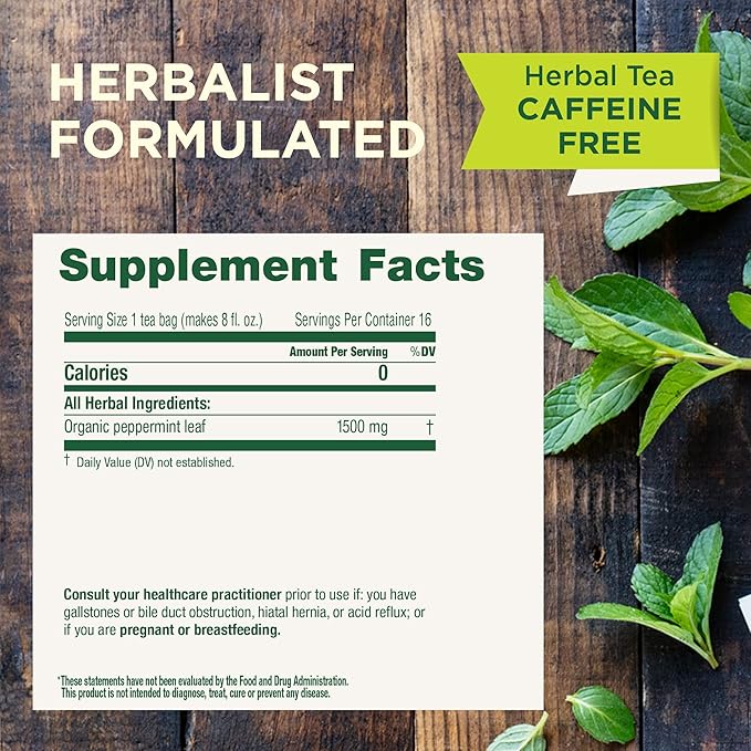 Traditional Medicinals Tea Organic Peppermint Soothes Your Belly Refreshing &amp Minty 96 Tea Bags (6 Pack)