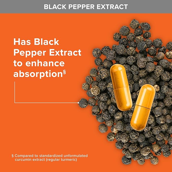 Qunol Turmeric Curcumin with Black Pepper 2250mg Turmeric Extract with 95% Curcuminoids Extra Strength Turmeric Supplement Enhanced Absorption Joint Support Supplement 150 Vegetarian Capsules