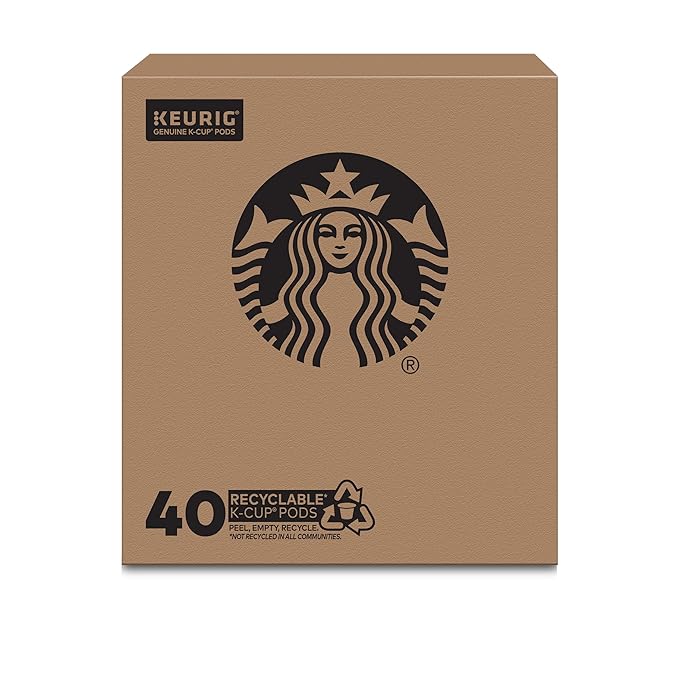 Starbucks K-Cup Coffee Pods Medium Roast Breakfast Blend for Keurig Brewers 100% Arabica 1 Box (40 Pods) (Pack of 2)