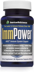American BioSciences ImmPower AHCC Supplement Vegetarian Capsules Enhanced Immune Support Natural Killer Cell Activity and Cytokine Production 500 milligrams per Capsule (30 Count)