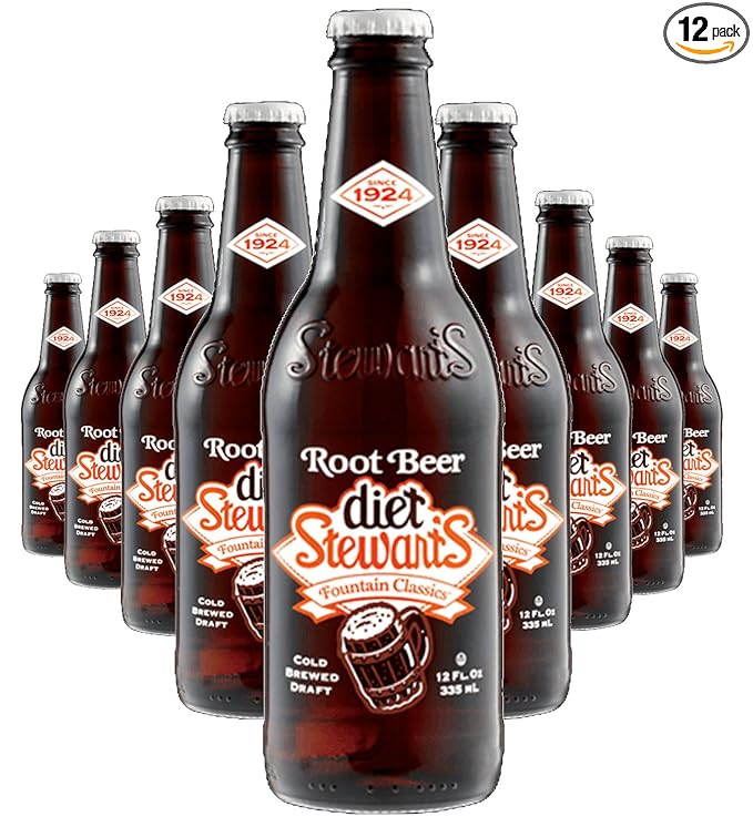 Diet Stewart's Root Beer 12 fl oz (12 Glass Bottles)