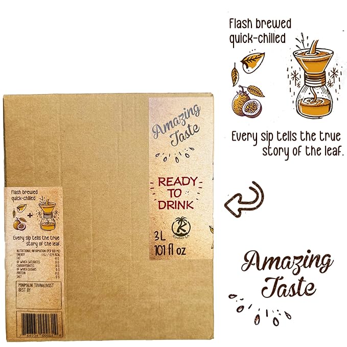 Better Than Cold Brew Passion Fruit Tea 3L (101 Fl Oz) Bag in Box with Tap | Tropical Fruity &amp Refreshing | Eco-Friendly Packaging