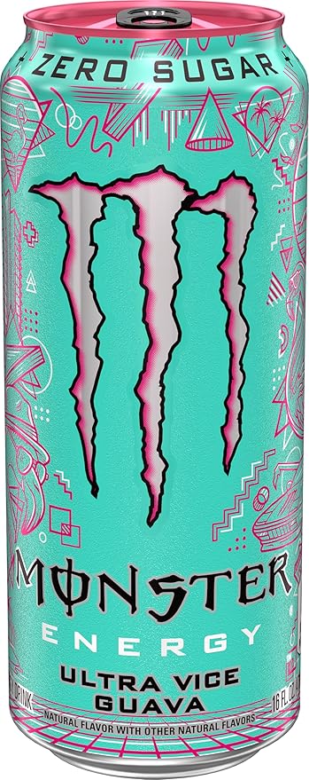 Monster Energy Ultra Vice Guava Sugar Free Energy Drink 16 Ounce (Pack of 15) | Pack of 15