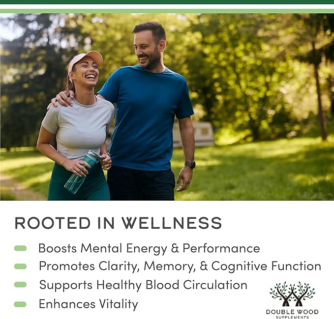 Ginseng Capsules (Korean Red Ginseng Extract Panax Ginseng 10% Ginsenosides) (4 Month Supply) 240 Vegan Capsules - 1000mg per Serving for Mood Cognitive Function and Energy Support by Double Wood