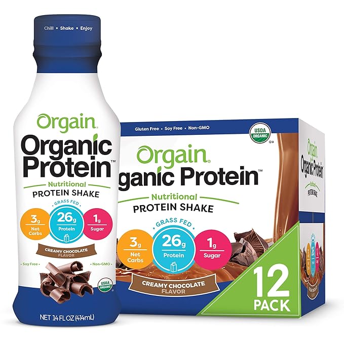 Orgain Organic Protein Shakes Bundle - Whey and Milk Protein Meal Replacement Ready to Drink (12 Pack) + Nutrition Shakes with Vitamins (12 Pack)