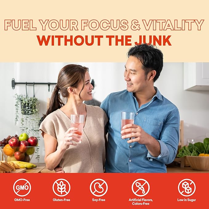EBOOST SUPER FUEL Healthy Energy Drink - Orange Mango: 12 Healthy Energy Drinks - Focus &amp Productivity - 110 mg Caffeine + Nootropics &amp Electrolytes - No Sucralose Taurine Artificial Flavor