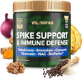 Nattokinase 4000 FU 200mg Bromelain 500mg Curcumin 500mg NAC 150mg Quercetin 100mg &amp BioPerine 5mg | 30-Day Supply 60 Count - Spike Protein Support &amp Immune Defense