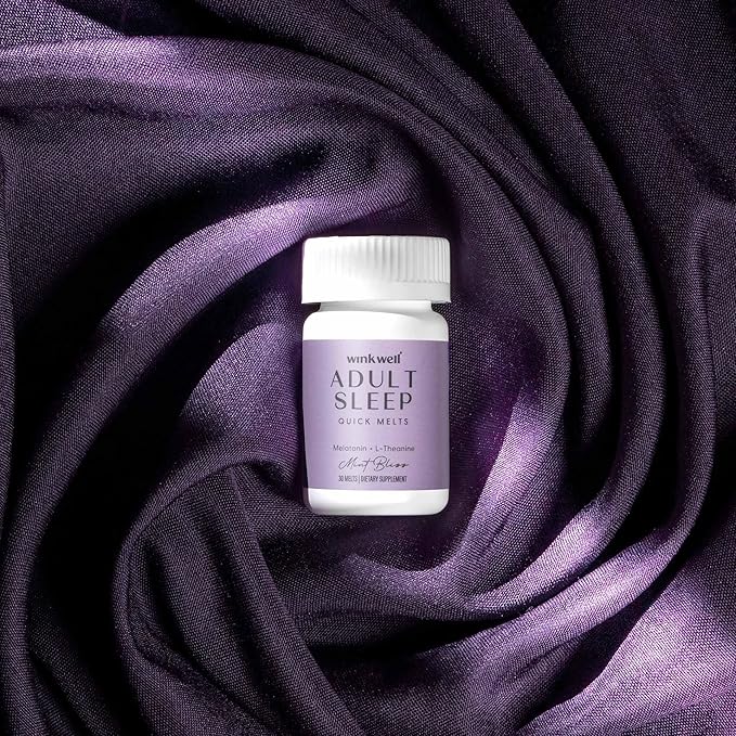 Wink Well 3 mg Melatonin Sugar Free Sleep Melts for Adults- Nighttime Natural Sleep Aid to Help Increase Sleep Boost Immune System- Easy Dissolvable Sleep Supplement- 30 Tablets