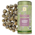 Teabloom Organic Green Tea Jasmine Pearls Loose Leaf Tea Captivating and Aromatic Jasmine Tea USDA Certified Organic and Kosher 5.29 oz/150 g Canister Makes 90-120 Cups