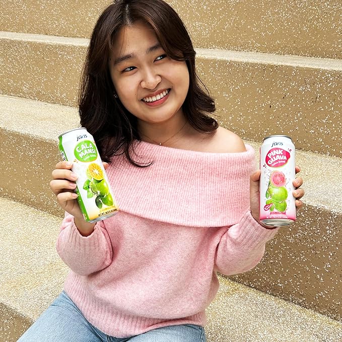 Jans Golden Lime Juice Calamansi Drink (16.9 oz Cans 12-Pack) – Philippine Kalamansi Citrus Beverage – Natural Lemoncito Yuzu Style Lime Drink Lemon Orange Tangerine Citrus Substitute | From Pure