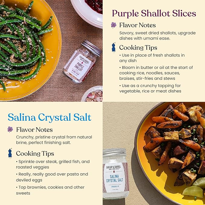 Burlap &amp Barrel Herbs &amp Salt 6-Pack Gift Set- As Seen on Shark Tank! Make Your Own Spice Blend Combine Salt &amp Herbs for a Savory Mix- Includes Sage Shallot Slices &amp More!- 6 Full Siz