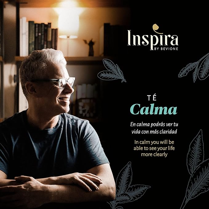 INSPIRA by BEVIONE Loose Leaf Tea – Calming Tea with Pu-erh Turmeric Ginger Lemongrass Herbal Tea for Relaxation Stress-Relief Mood and Sleep - Te Calma by Julio Bevione