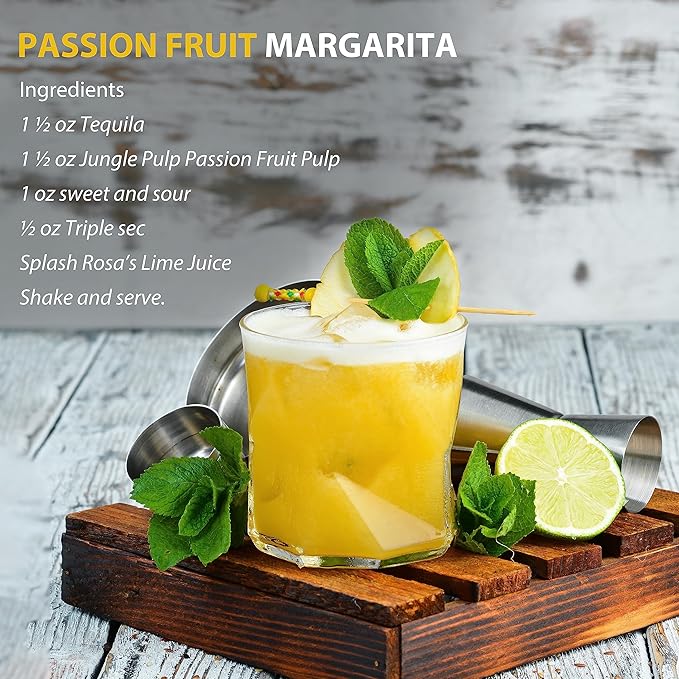 Jungle Pulp Passion Fruit Puree and Mango Puree Mix and Blend For Cocktails Desserts Margaritas Ice Tea and Ice Cream 2 x Bundle (33.8 Each)