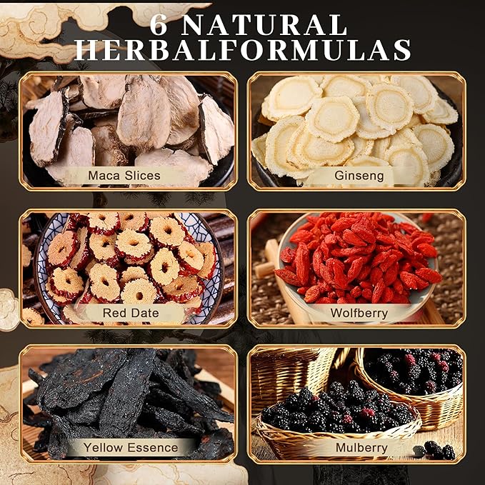 Ginseng Five Treasures Tea Kidney Tea - Ginseng &amp Mulberry Herbal Teas Natural Chinese Red Date Kidney Cleanse Detox Teas Bag for Men Women te de riñon Saludable Organica (2 Bag(50PC))
