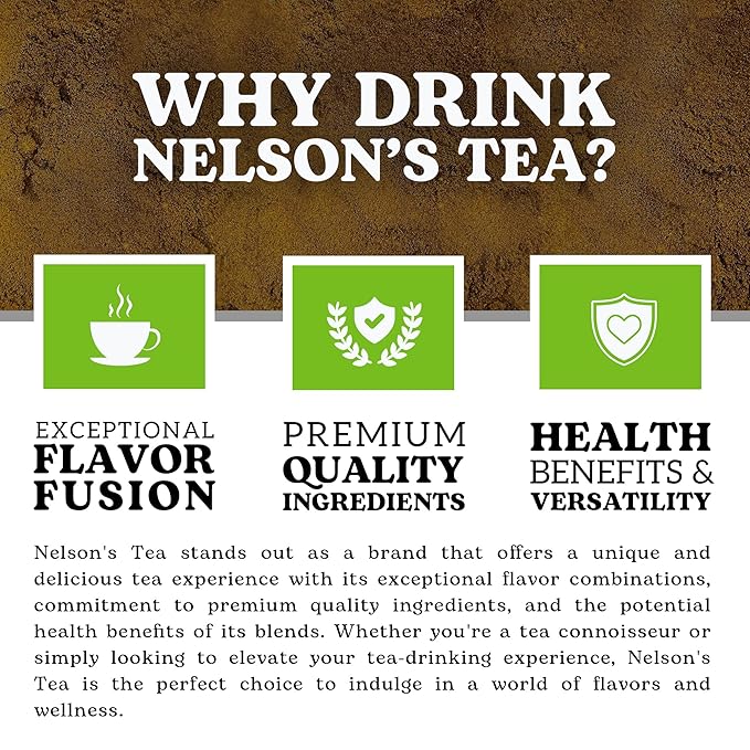Nelson's Tea - Caffeine Free Turmeric Tea Latte - Mix of Turmeric Cinnamon Ginger Clove Nutmeg and Black Pepper 16 oz