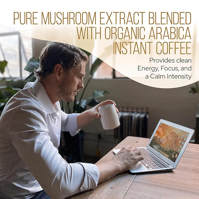 La Republica Big Shot Decaf Instant Mushroom Coffee Organic (120 Servings) with Lion's Mane Reishi Chaga Cordyceps Maitake Turkey Tail