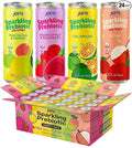 Jans Sparkling Prebiotic Drink Soda Beverage 8.4 Fl Oz (24-Pack Variety Flavors) – Low Calorie NO Added Sugar Non-GMO Sparkling Fruit Beverage Gut Health Support