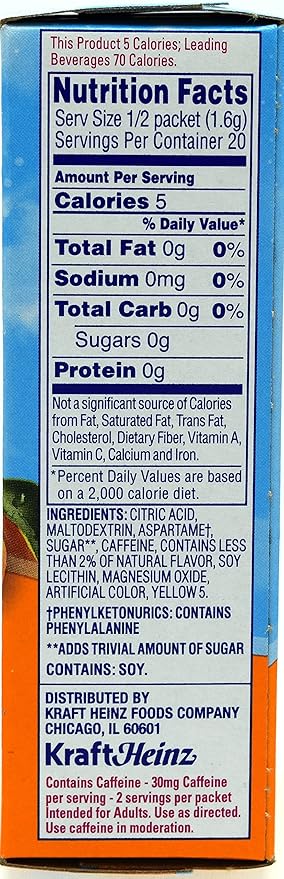 Crystal Light On The Go Citrus With Caffeine Drink Mix 10-Packet Box (Pack of 50)
