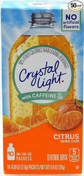 Crystal Light On The Go Citrus With Caffeine Drink Mix 10-Packet Box (Pack of 50)