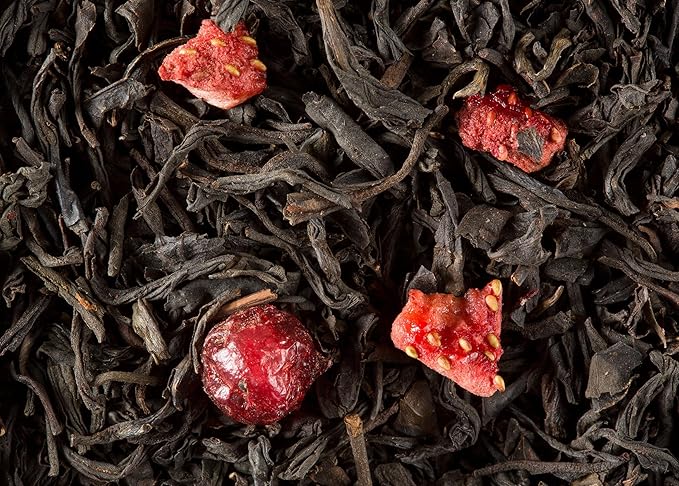 Dammann Freres Sachets Quatre Fruits Rouges Tea Bags Premium Gourmet French Black Tea Blend Strawberry Cherry Raspberry Red Currant Flavors Individually Wrapped 24 Count (Single Pack)