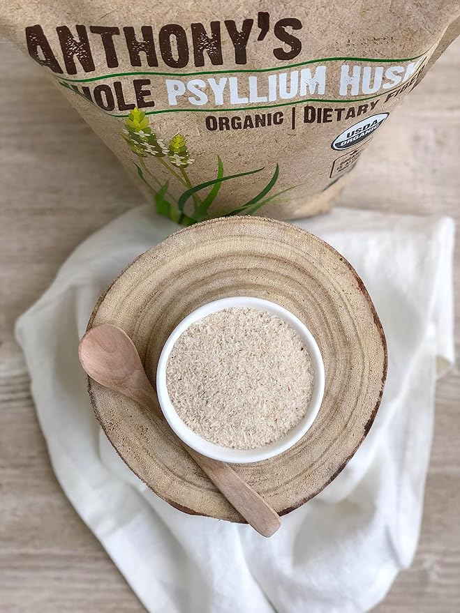 Anthony's Organic Whole Psyllium Husks 1.5 lb Dietary Fiber Gluten Free Non GMO Keto Friendly