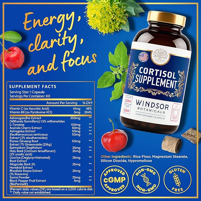 WINDSOR BOTANICALS 2p Liquid Collagen Hair Skin and Nails Vitamins and Cortisol Blocker - Beauty and Wellness Bundle