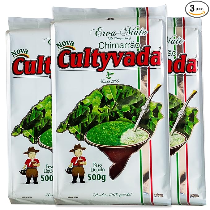 Circle of Drink - Cultyvada Nativa Chimarrao Erva Mate - Gourmet - Non-Aged - Super Fresh Green Brazilian Yerba Mate - Vacuum Sealed - 1.1 LB - 500g (3 PACKS)