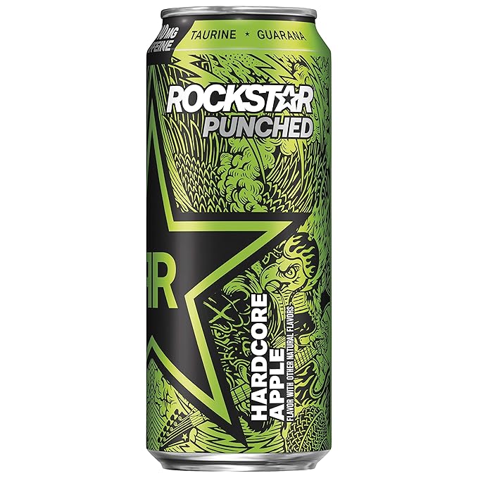 Rockstar Energy Drink Hardcore Apple 16 Fl Oz Can
