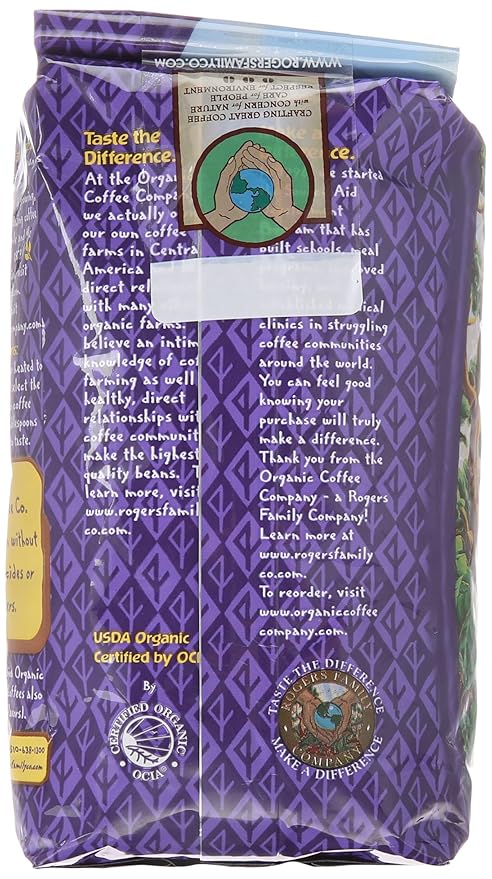 The Organic Coffee Company Whole Bean Coffee French Vanilla 12 Ounce