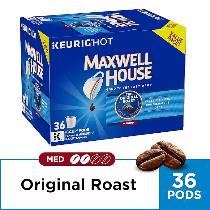 Maxwell House Original Medium Roast K-Cup Coffee Pods (36 Pods)