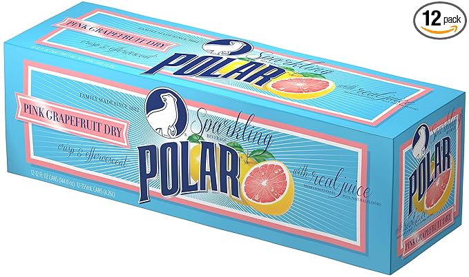 Polar Beverages Dry Juice Pink Grapefruit 12 Fluid Ounce (Pack of 12)