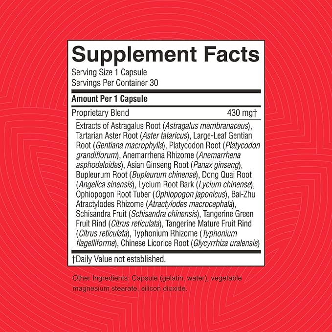 Nature's Sunshine Lung Support Chinese TCM Concentrate 30 Capsules
