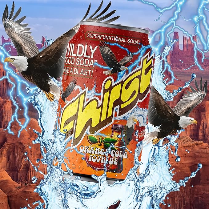 Fhirst Probiotic &amp Prebiotic Orange Cola Joyride Gluten Free &amp Low Sugar Sparkling Drink with Electrolytes &amp Botanicals Gut &amp Brain Health Support Vegan &amp Non GMO 12 FL OZ Cans