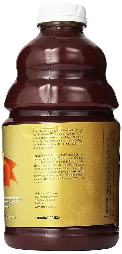 Dr. Smoothie Strawberry Banana Classic Blend Smoothie Bottles 46-Ounce