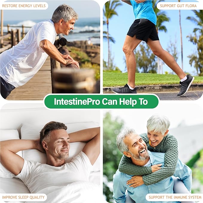 IntestinePro - Gut Health Supplement with Non-GMO Wormwood Black Walnut Clove Pumpkin Seed + 14 More Premium Ingredients - Natural Support for Humans - 60 Vegetarian Capsules