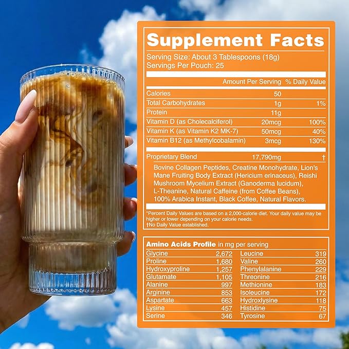 Moment Protein Coffee Powder with Mushrooms &amp Creatine – Zero Sugar Low Acidity Instant Protein Coffee Powder with Lion’s Mane Reishi &amp L-Theanine for Energy Focus &amp Mental Clarity-25 S