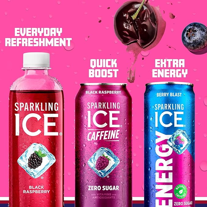 Sparkling Ice Energy Variety 12Pk. Energy Drinks with Vitamins + Antioxidants Zero Sugar Berry Blast Maximum Mango Power Punch flavors. 12 fl oz cans.
