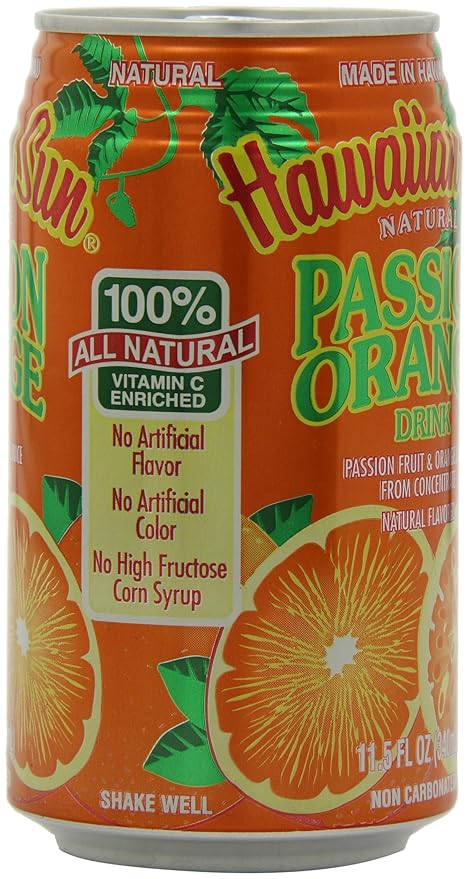 Hawaiian Sun Juice Orange Passion 11.5 Fl Oz (Pack of 24)
