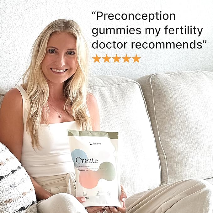 Create for Women | Doctor Formulated Fertility Gummy | 600mg CoQ10 + 27mg Iron + 1200mcg Folic Acid | Preconception &amp Egg Quality Support | Vegan &amp No Added Sugar (28 Day Supply)