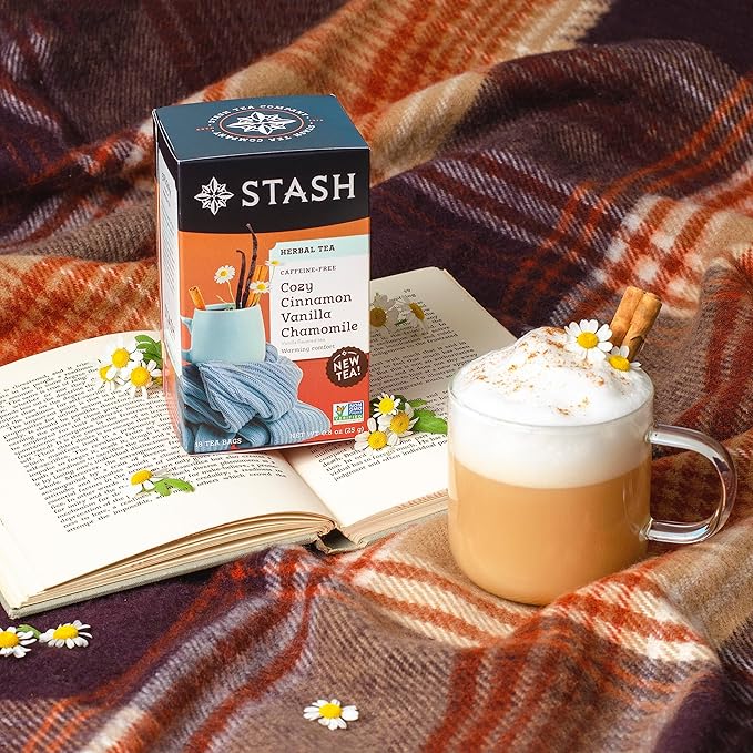 Stash Tea Cozy Cinnamon Vanilla Herbal Tea - Naturally Caffeine Free Non-GMO Project Verified Premium Tea with No Artificial Ingredients 18 Count (Pack of 6) - 108 Bags Total
