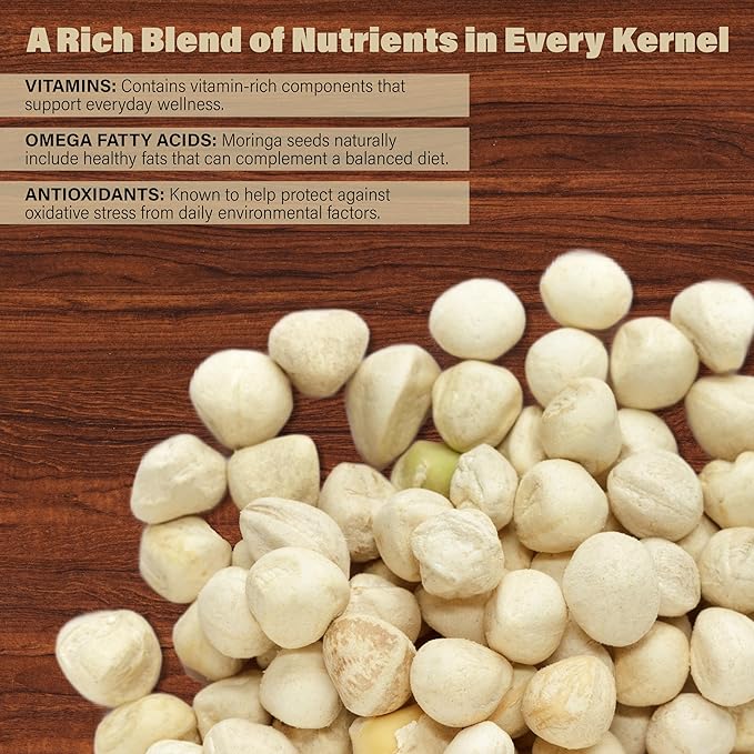 Moringa Seeds Kernel Shelled 16 oz. / 1 lb. - Clean PKM1 Variety - Edible - Moringa Oleifera - Malunggay - Semillas De Moringa - Drumstick Tree - Non-GMO - 2000 to 2400 Seeds Approx.