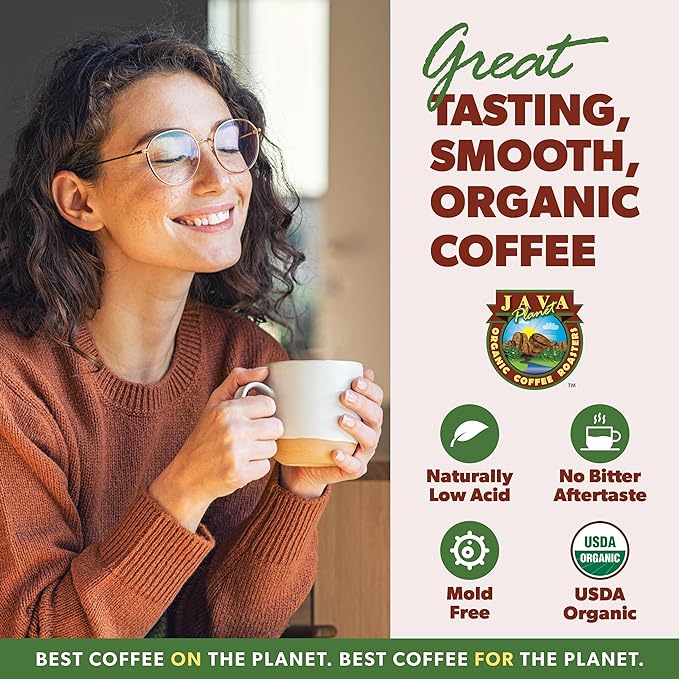 Low Acid Organic Coffee – Whole Bean Mold-Free &amp Stomach Friendly by Java Planet Papua New Guinea Single Origin Coffee Dark Roast Smooth Full Flavored 2x1LB Bag